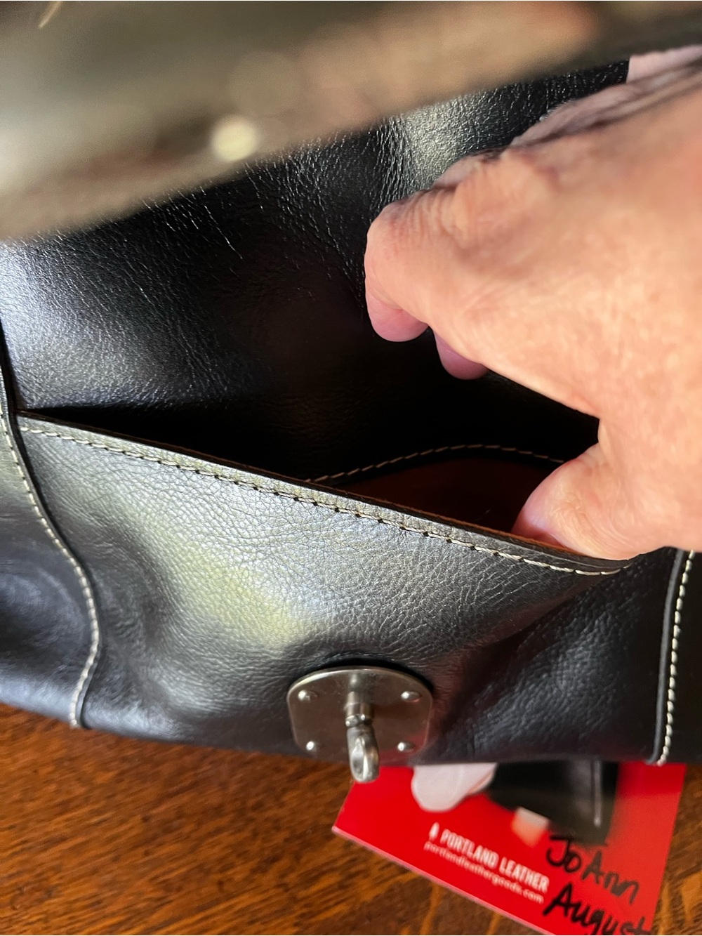 Patricia Nash Kavala Black Leather Whipstitch Satchel - Picture 3 of 12
